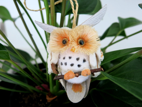 Bent natural owl christmas - natural,