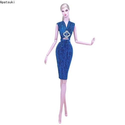 Blue handmade dress for - blue,