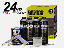 UPOL RAPTOR BLACK BED LINER TOUGH 4 BOTTLE KIT SCHUTZ SPRAY GUN - 3.8L BLACK KIT