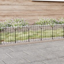 10pcs Metal Fence Panels Garden Lawn Border Edging Plant Fencing Picket Barrier