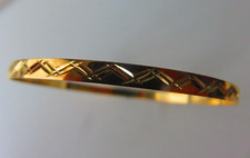 Gold Solid Slave Bangle 4mm