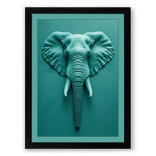Elephant head sculpture - sculpture, modern