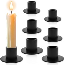 6x Candle Holders Metal Stick Vintage Style Iron Stand Home Candlestick Black