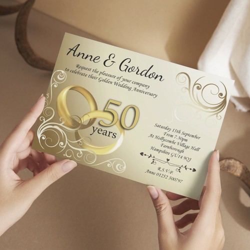 Personalised golden 50th - x,