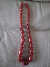 Vintage Bakelite Amber Coloured Beads