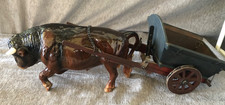 Sylvac Pottery Prestige Large Bull Figure 3930. With a Cart
