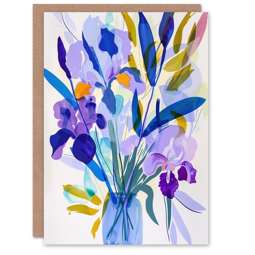 Iris flower bouquet vase - flower, in