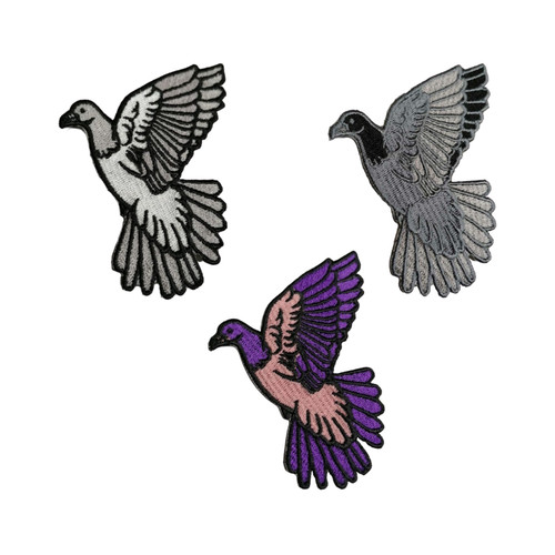Colorful pigeons flying - flying, birds