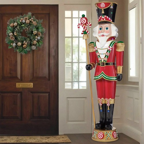 8ft pre lit - resin, cane