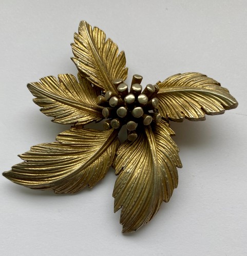 Vintage gold tone layered - vintage, leaf