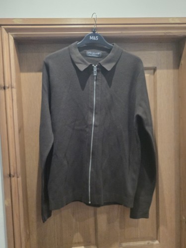 Mens brown zipped cardigan - mens,