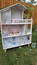 Wooden Dollhouse with Accessories Kids Dollhouse Playhouse