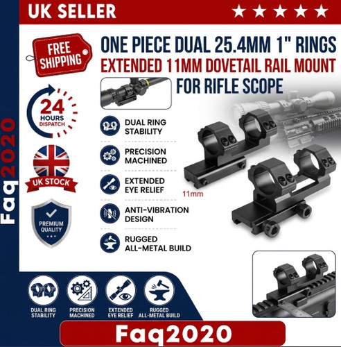 One piece dual 4mm rings - 25.4mm, 1"