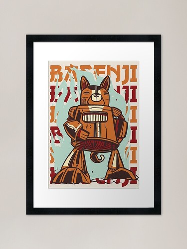 Mecha basenji framed - framed, print