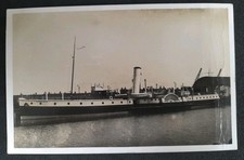 PS Brighton Belle At Newhaven Old Postcard Sized Photo