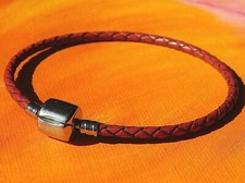 Ladies red leather & stainless