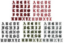 Old English Medieval Letter Patch Patches Iron on Alphabet Embroidery Customise