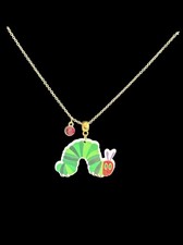 ** Cute Hungry Caterpillar inspired necklace ** handmade ** Costume Jewellery **