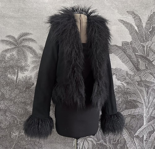 Amazing afghan coat black y2k - amazing,