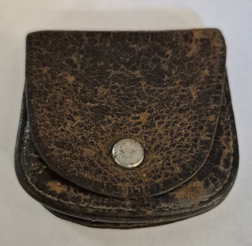 Vintage leather horseshoe coin - vintage,