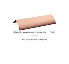 21 x Wren 200mm Sarah Brushed Rose Gold Cupboard Finger Pull Concealed Handles