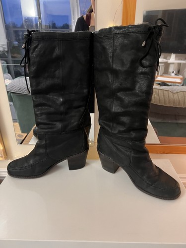 Frye black leather boots - frye,