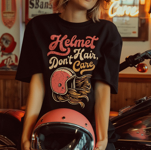 Biker girl shirt helmet - t-shirt,,