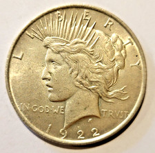 1922 peace silver dollar - peace,