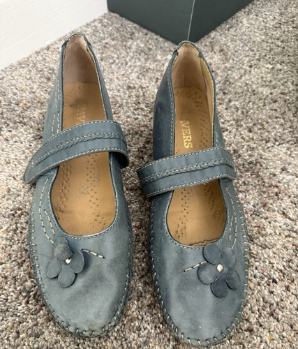 Pavers blue leather mary jane - pavers,