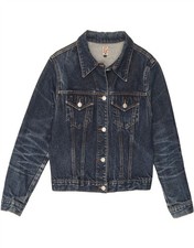 PIT STOP Womens Denim Jacket UK 14 Large Blue Cotton BE10