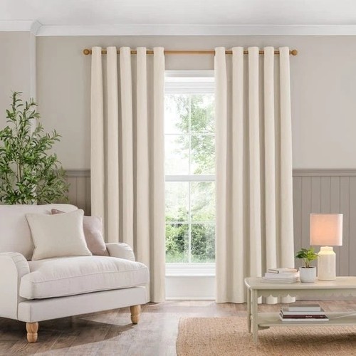 Dunelm brushed cream blackout - cream,