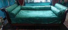 Antique French Louis XVI Sofa , Daybed Covered In Salamandre Silk