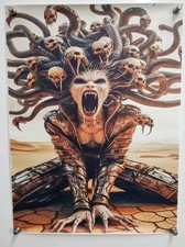 Wonderful Gruesome Horror Canvas Poster.  Monstrous Gorgon Inspired Art. UK (bc)