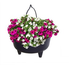 Black Plastic Cauldron Planter