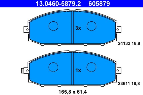 Front brake pad set - set,