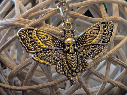 Metal silver death moth - metal,