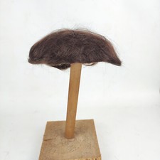 Vintage mohair doll wig, dark brown, 10" to 11", short hair, Glorex