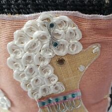 East Additions Bag Straw Tote Poodle Dog Pattern Bag Black White Check Handle