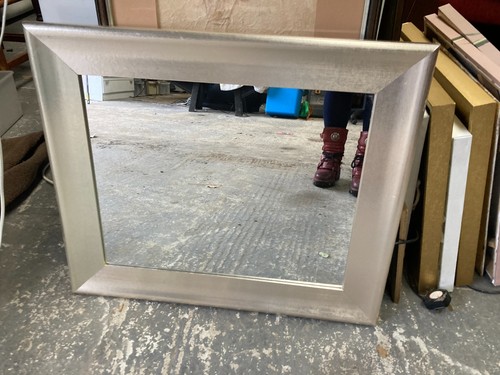 Silver wall hanging mirror - wall,