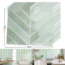 60X Self Adhesive Tile Stickers Kitchen Bathroom Backsplash Stick on Wall Tiles