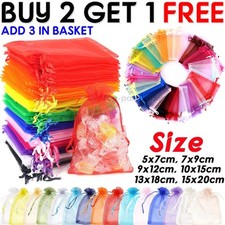 50-100Pcs Organza Gift Bags