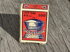 GENUINE 1970's VINTAGE BOX MARKSMAN x100 No1 .177 AIR GUN PELLETS - FULL NOS