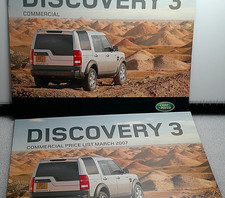 2007 Land Rover Discovery 3 Commercial model Brochure & Price list 6 pages