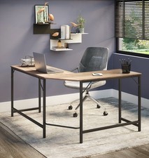 Large Office Desk, Corner Wooden Top Home Computer Study Table, L-Shaped Table
