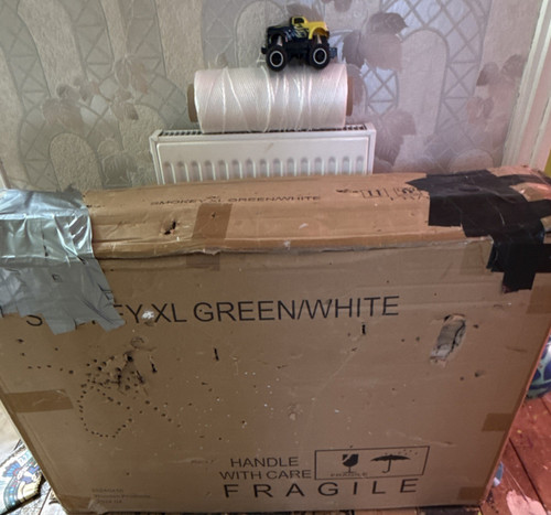 Eggshell green white 6ft - eggshell, green/white