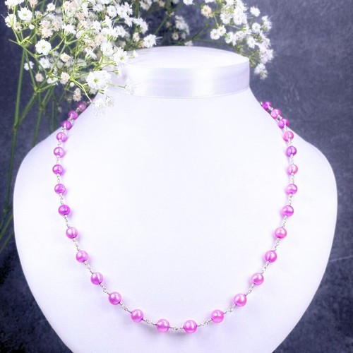 Cultured pearl necklace - cultured, pink