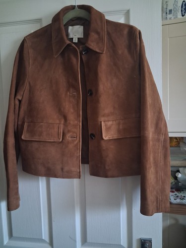 Brown suede leather jacket - h&m,