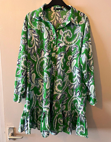 Zara green white black - white, paisley