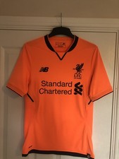 Liverpool FC 2017/18 Football Shirt Kit NB S Mens Orange LFC Vintage Retro 