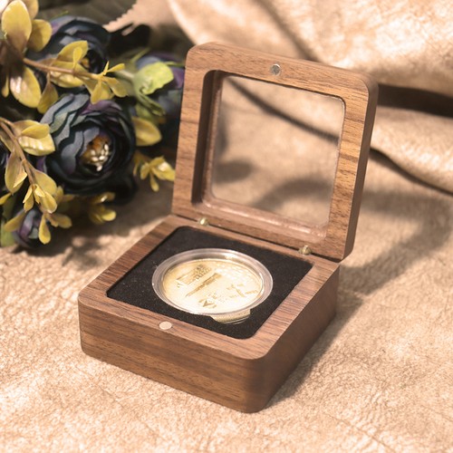 Wooden single coin display - wooden,